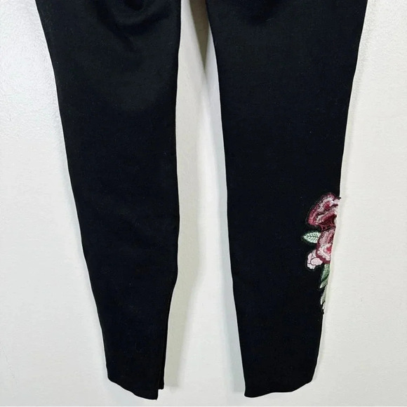 Zara Stretch Embroidered Black High Waist Legging - Picture 11 of 12